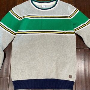 Boy’s Gray and Green Striped Sweater